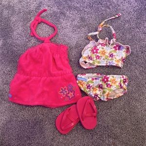 American Girl Floral Swim Outfit